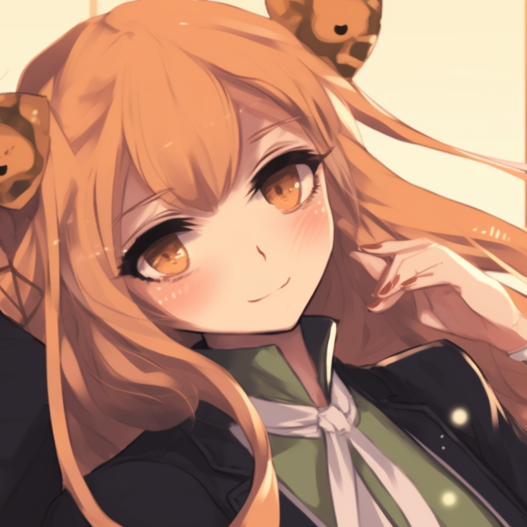 Two characters, golden accents on outfits, holding hands. Soft shading. exquisite golden pfp discord items pfp for discord.