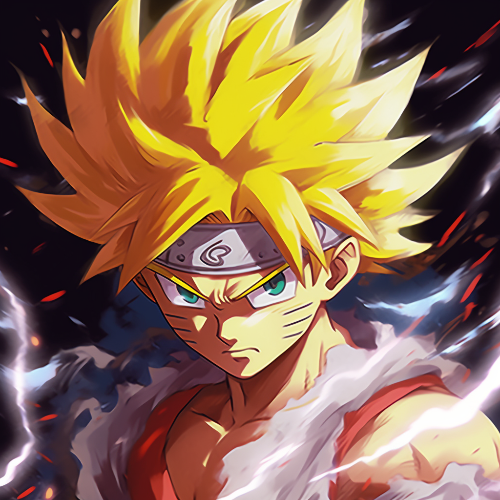 Goku in Super Saiyan form, known for high energy lines and bold colors. top animated pfp makers