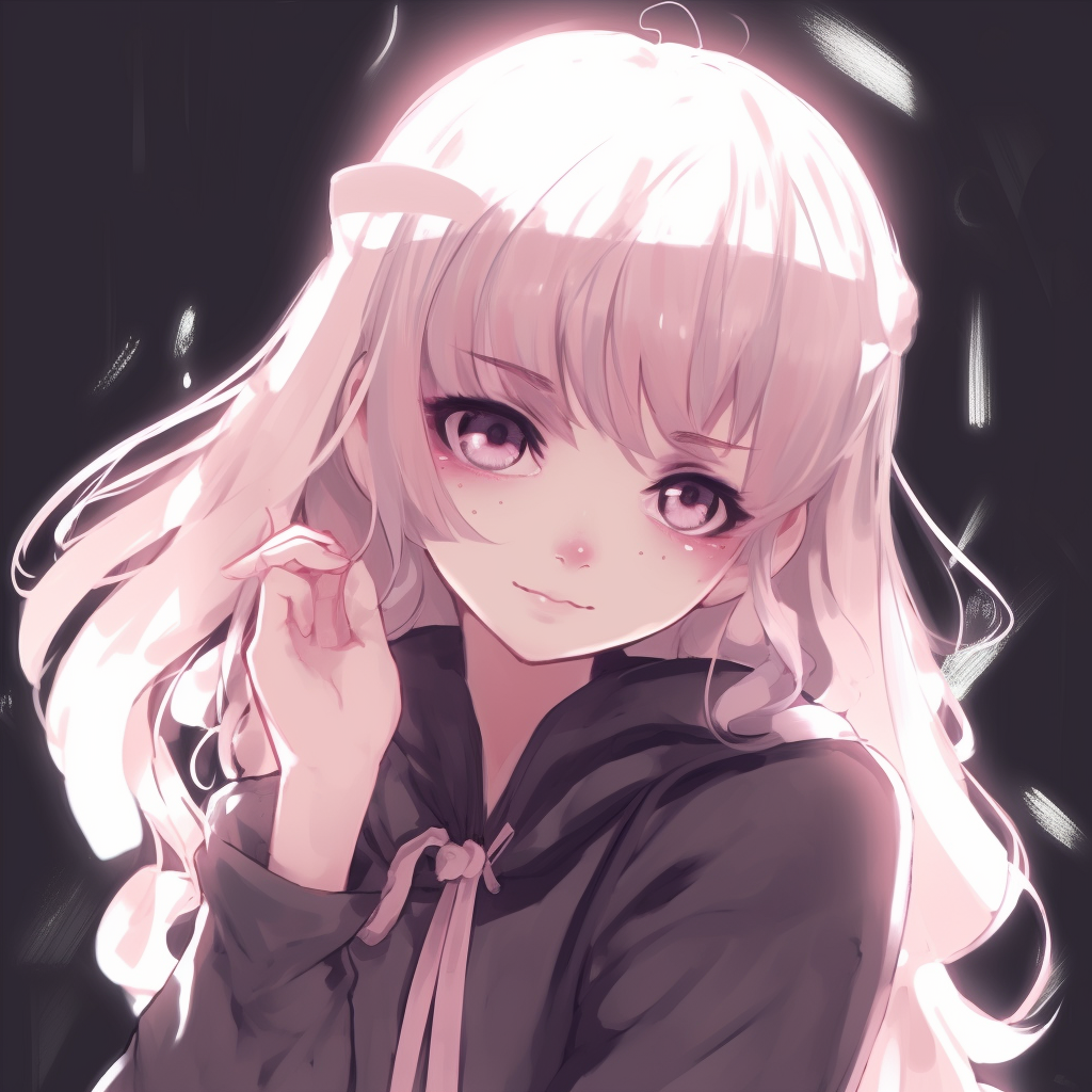 Y2K anime girl staring, with wide expressive eyes and light colors. specific y2k pfp