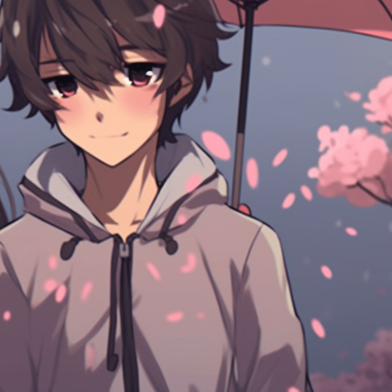 Two characters surrounded by flowers, using pastel shades and delicate details. perfect matching pfp for 2 friends pfp for discord.