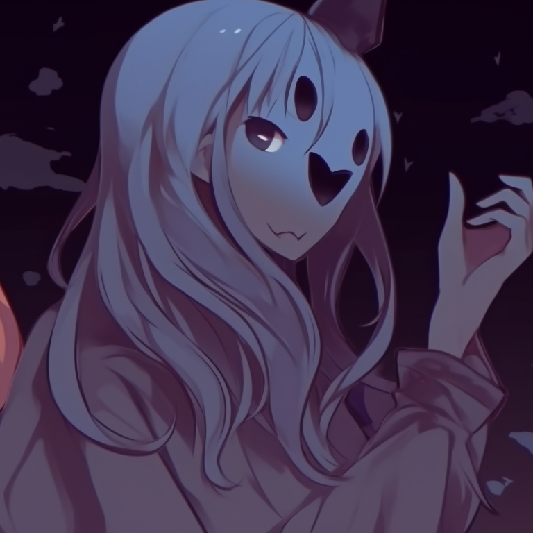 Two characters staring at each other through Jack-O'-Lanterns, saturated orange tones dominating. halloween theme matching pfp ideas pfp for discord.