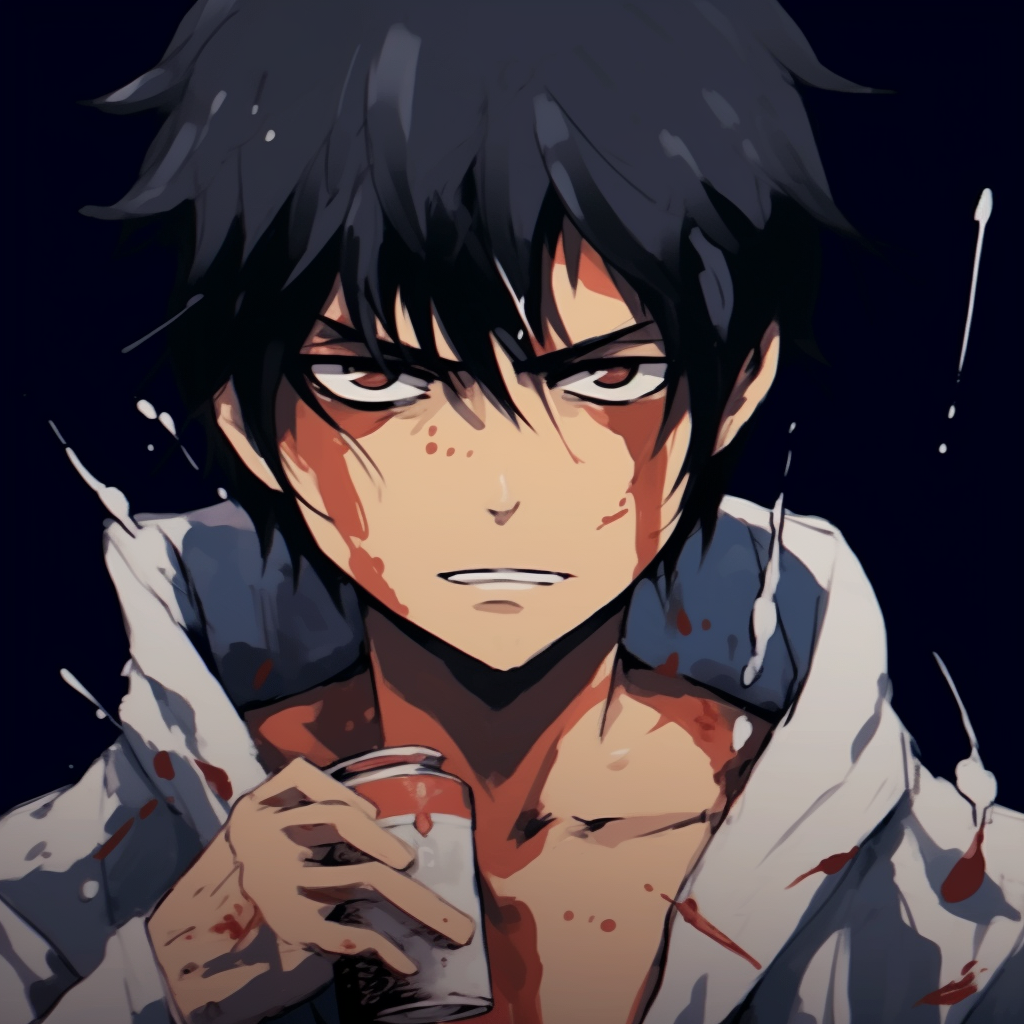 Eren in Attack Titan form, powerful lines and intense reds. trending animated pfp