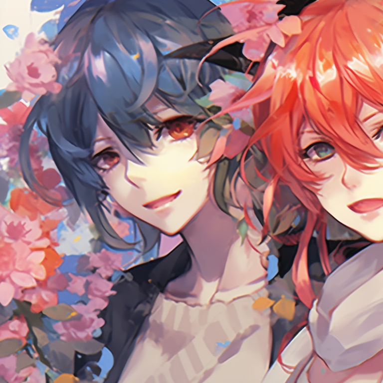 Three female characters, in sync poses, warm tones and intricate costume designs. trio pfp matching for girls pfp for discord.