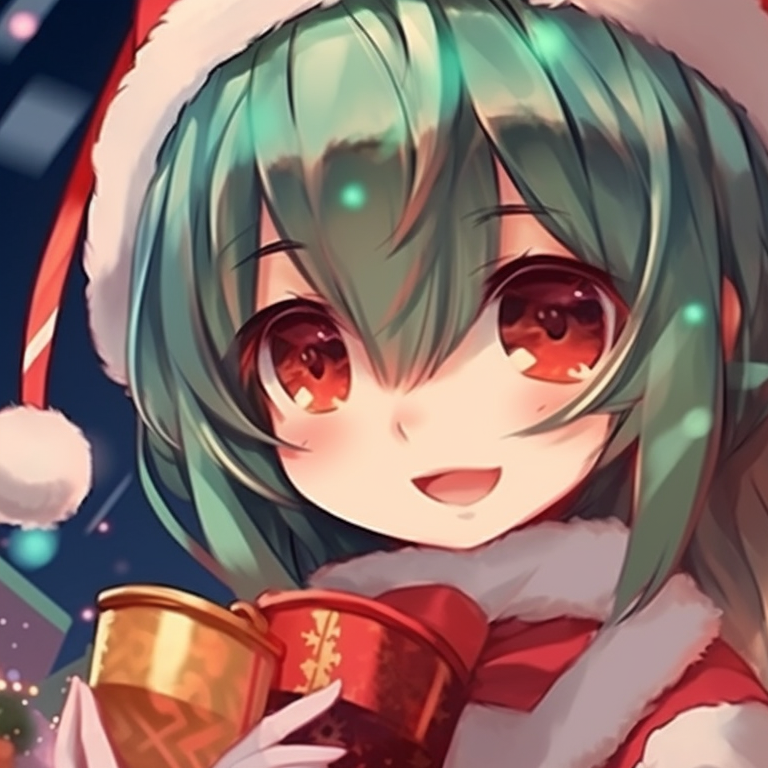 Two characters, holding mugs of hot cocoa, in a warm indoor setting with the dark, snowy outside visible in the background. trendy matching christmas pfp background designs pfp for discord.