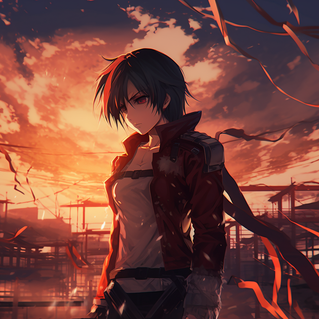 Titan Eren roaring, displaying detailed muscle structure with warm hues. computer 4k anime pfp