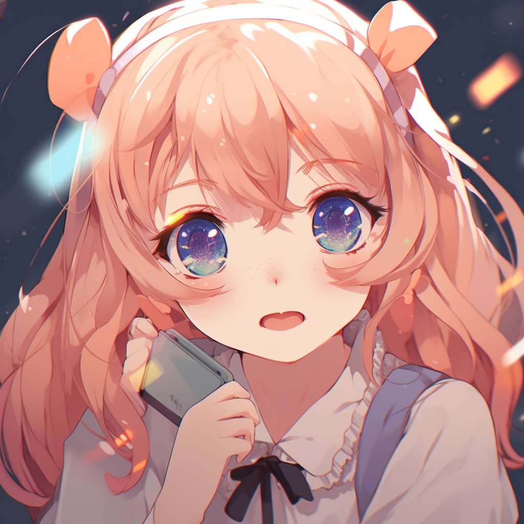Anime schoolgirl with big, expressive eyes and vibrant colors. cute anime girl pfp inspiration anime pfp
