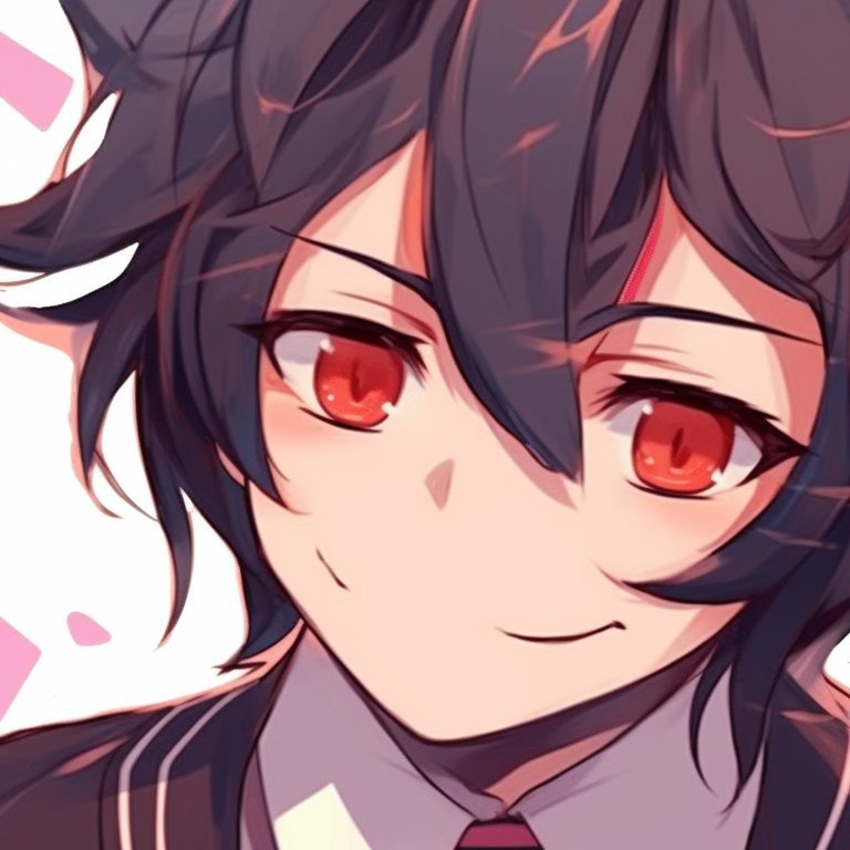 Two characters under a blooming cherry blossom tree, gentle pink hues and compelling smiles. top matching pfps for friends pfp for discord.