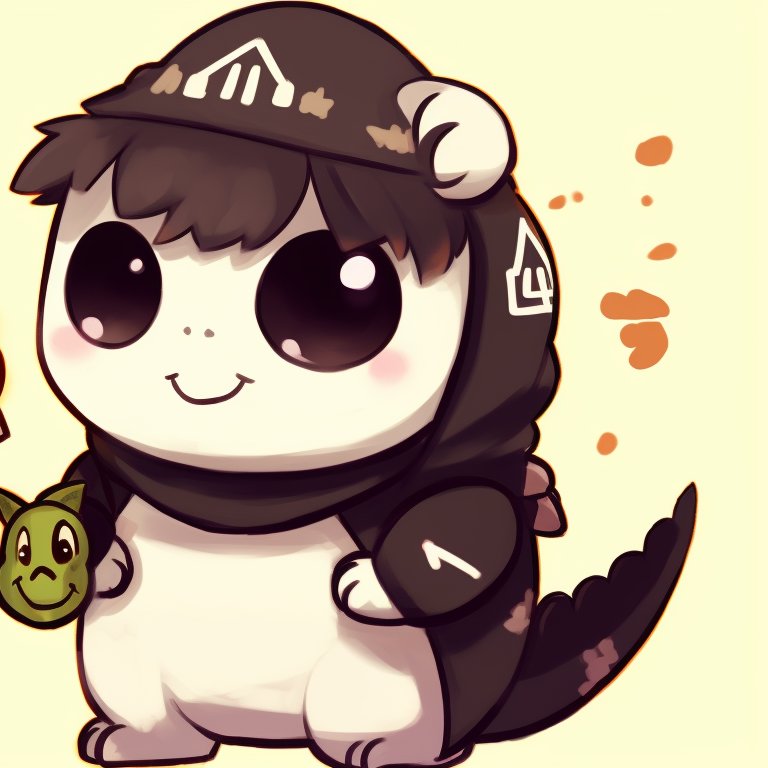 A pair of stylized dinosaur characters, outfitted for Halloween, exhibiting playful expressions, captured against a dark, starry background. adorable dino matching pfp halloween theme pfp for discord.