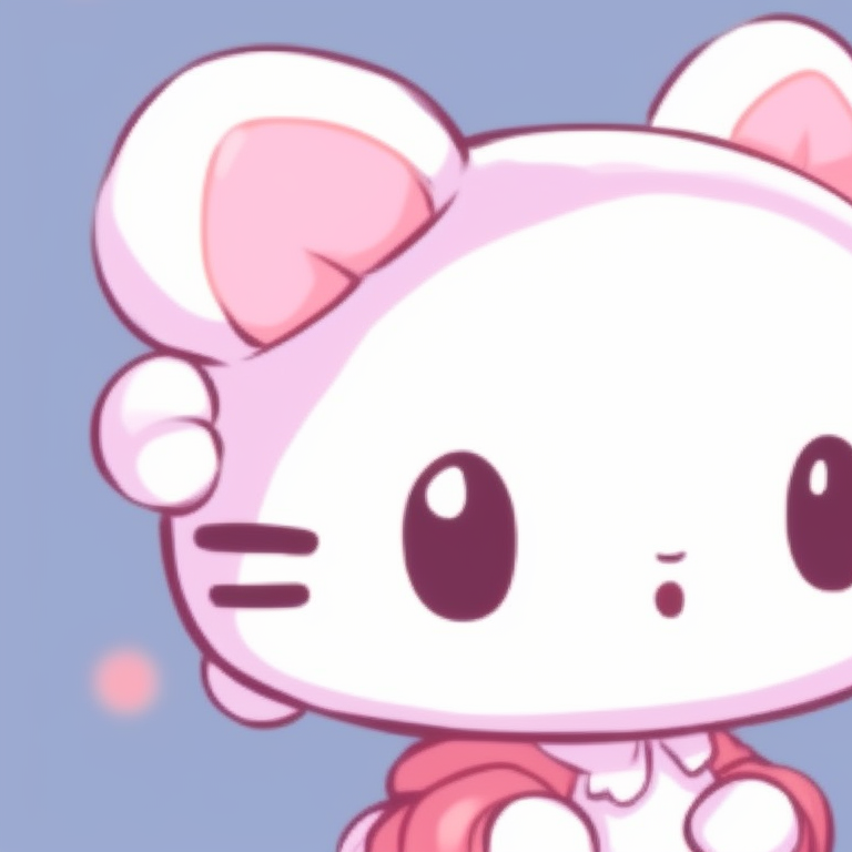 Two Sanrio characters, soft pastels and round lines, sitting close. sanrio creative matching pfp pfp for discord.