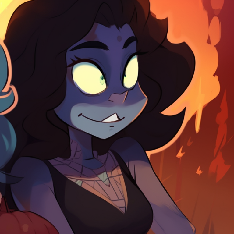 Two characters dressed up as classic Halloween creatures, contrast of warm and cool tones. steven universe halloween themed pfp for duos pfp for discord.