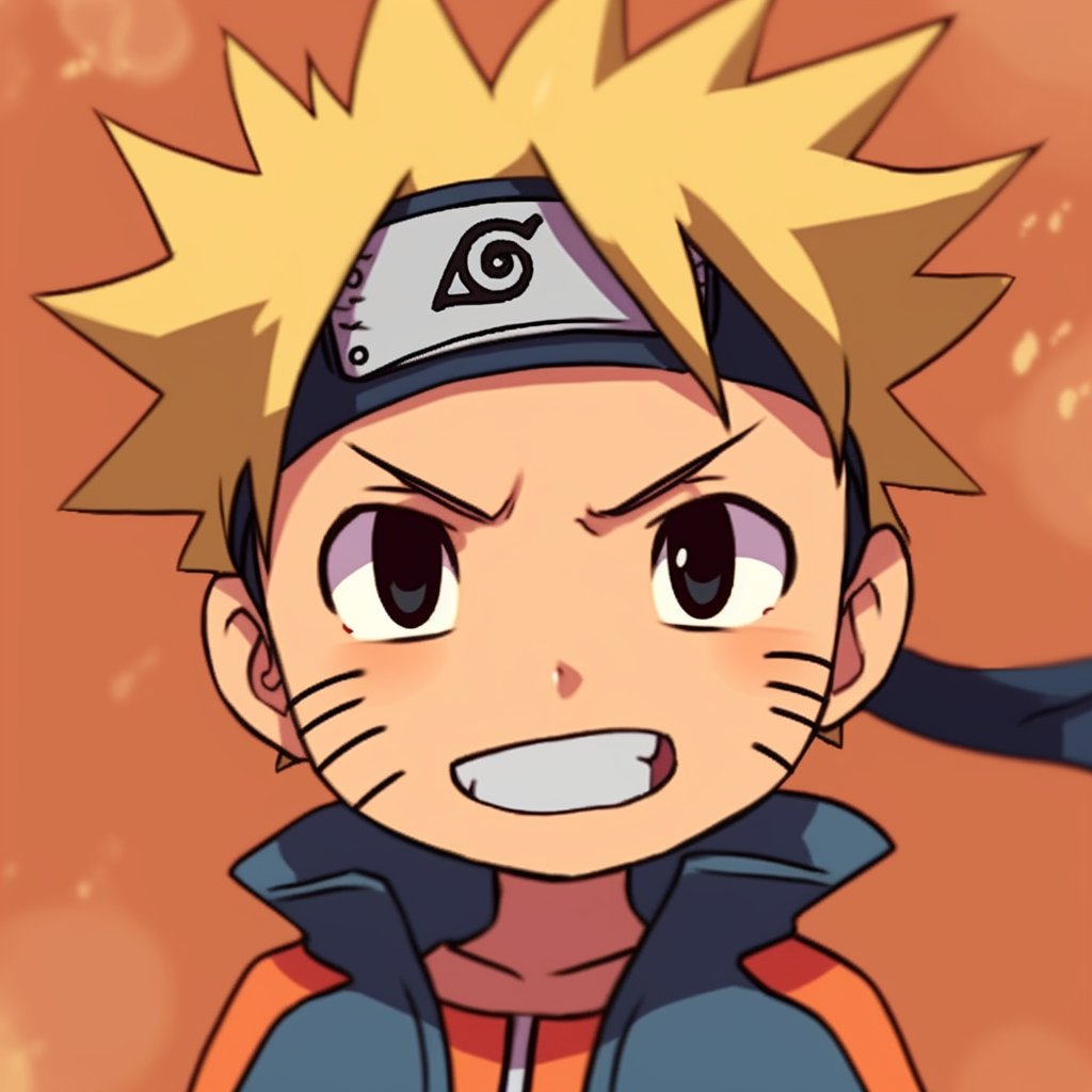 Bewildered expression of chibi Naruto, highlighting detailed linework and expressive body language. finest anime meme pfp pfp for discord.