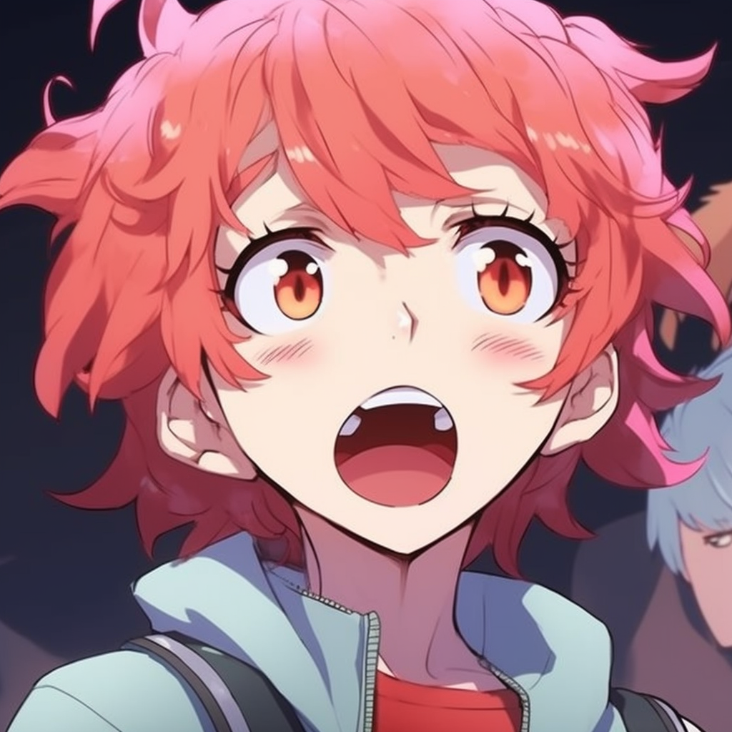 Anime mascots captured in humorous moments, represented with distinctive design style and lively colors. funny animated anime pfps