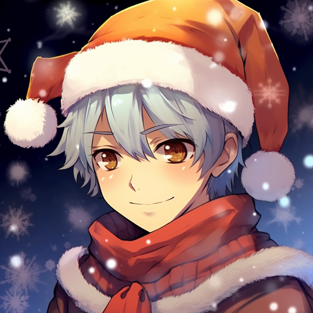 Yuletide Naruto with a Christmas background, warm tones and expressive sketching. christmas pfp anime wallpaper