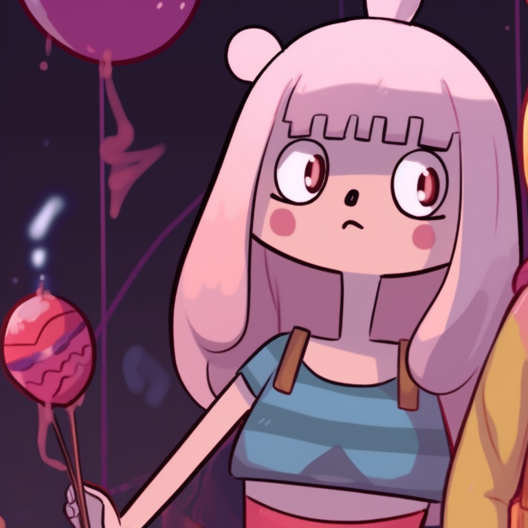 Two characters, Fiona and Cake, in spooky background, soft shading and a mysterious vibe. adventure time pfp in halloween atmosphere pfp for discord.