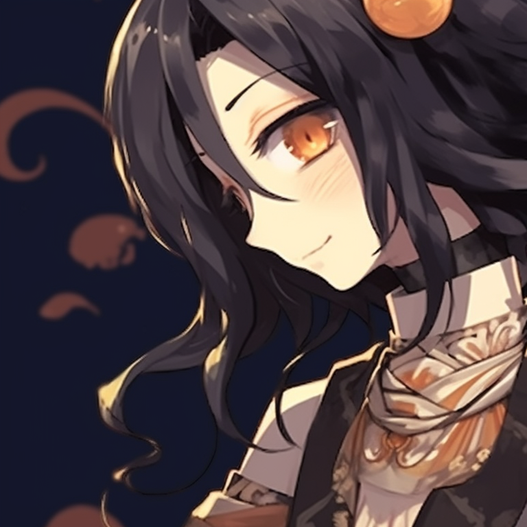 Two characters in Halloween costumes, wide-eyed expressions and bold colors. obanai mitsuri halloween theme amazing matches pfp for discord.