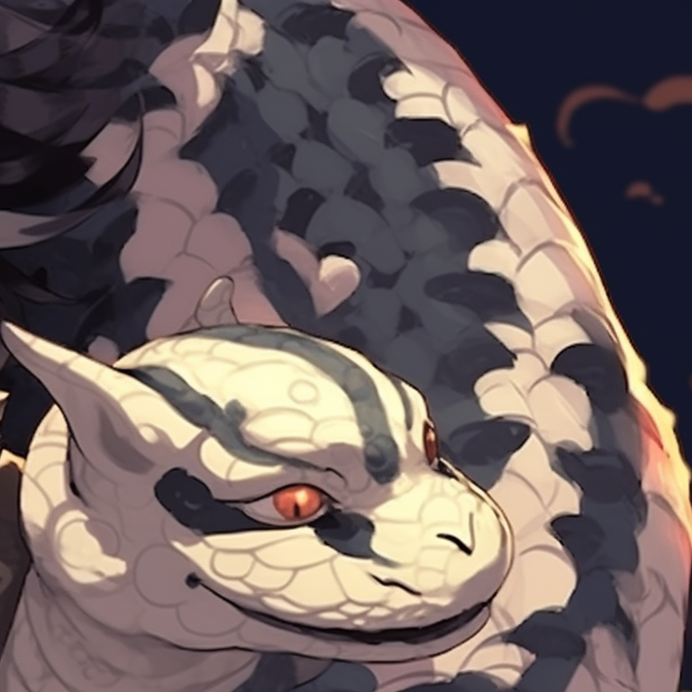 Two characters in Halloween costumes, wide-eyed expressions and bold colors. obanai mitsuri halloween theme amazing matches pfp for discord.