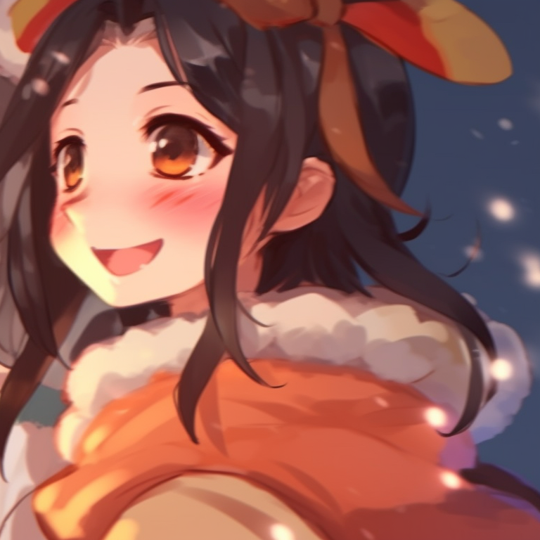 Two characters under a starlit sky, soft colors and gentle shading, holding a lantern. unique matching hu tao christmas pfp pfp for discord.