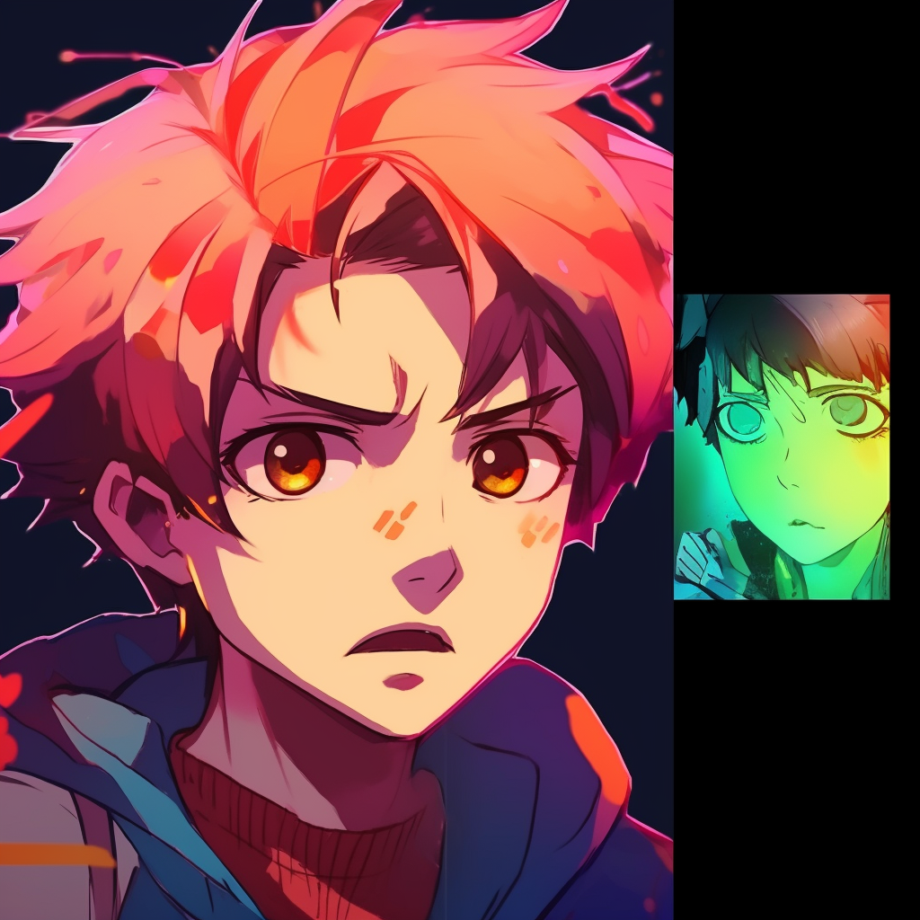 Tanjiro with teary eyes, glossy details and soft hues. aesthetics of cringe anime pfp pfp for discord.