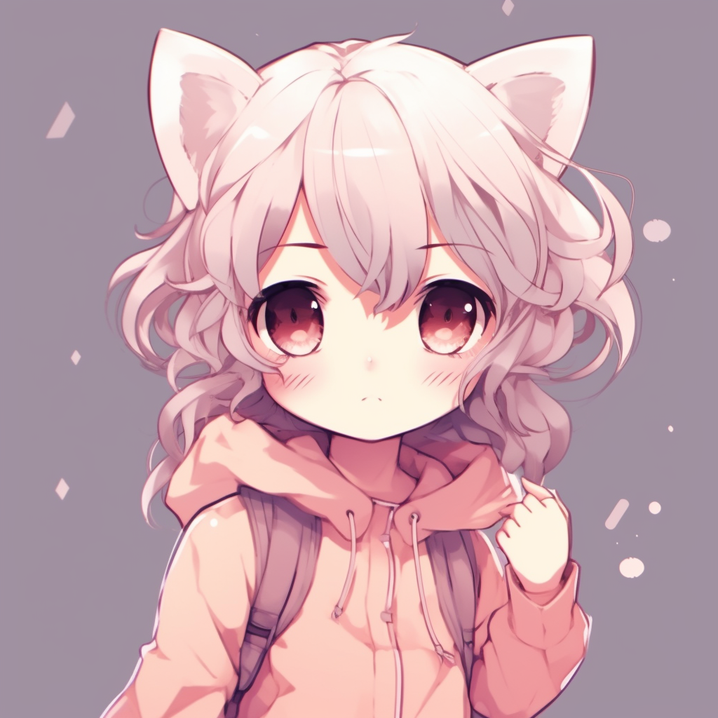 Anime Pfp of chibi girl with a cute smile, cheerful color palettes and simple background. cute anime pfp ideas anime pfp