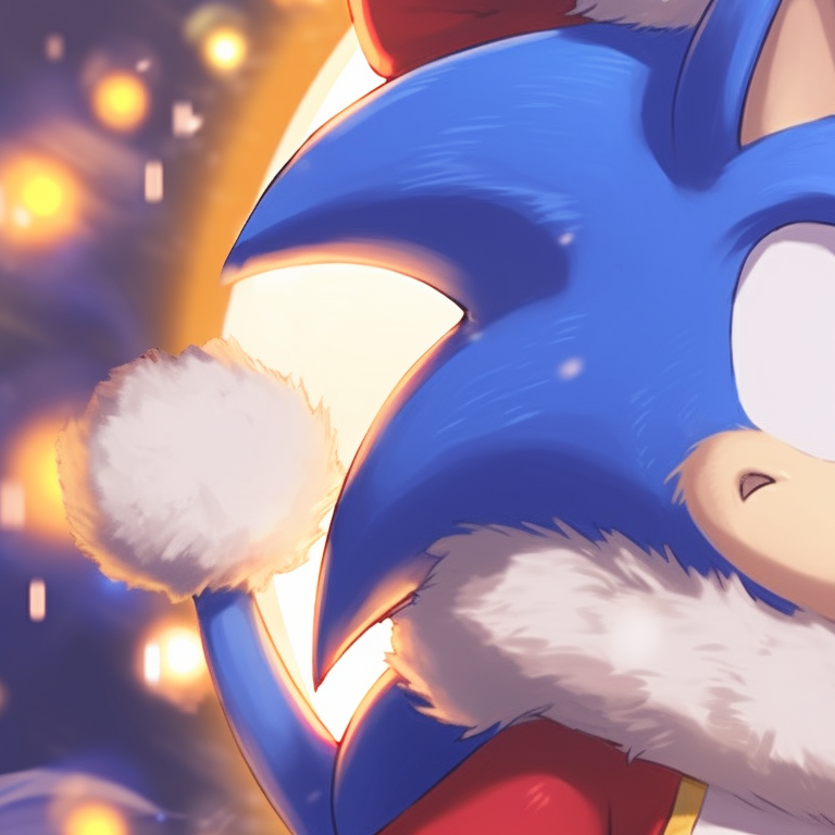 Sonic and Amy clad in snow outfits, warm colors, soft shading. matching sonic christmas pfp for boys pfp for discord.