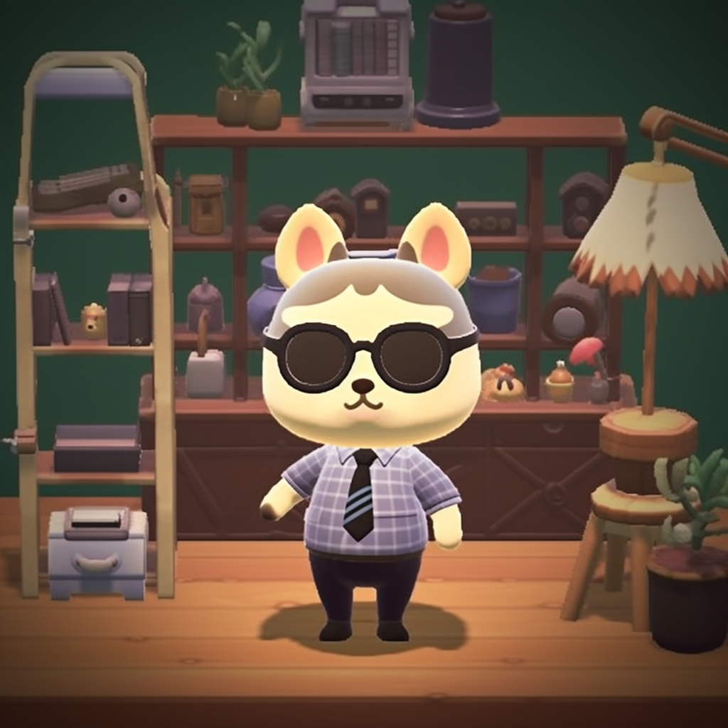 Tom Nook with his siblings, traditional Animal Crossing style art with soft shading and playful colors. tom nook animal crossing pfp