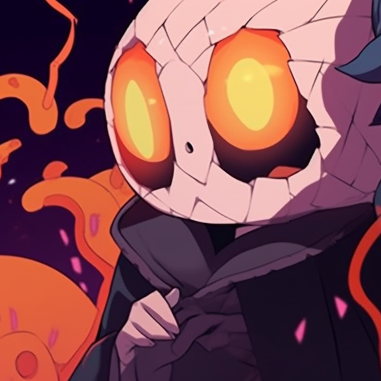 Two characters, one in a witch costume and another as a black cat, showcasing vibrant colors and sharp angles. cute halloween pfp matching pfp for discord.