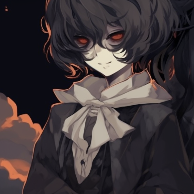 Two characters under a full moon, gothic outfits, muted colors. spooky halloween pfp matching pfp for discord.