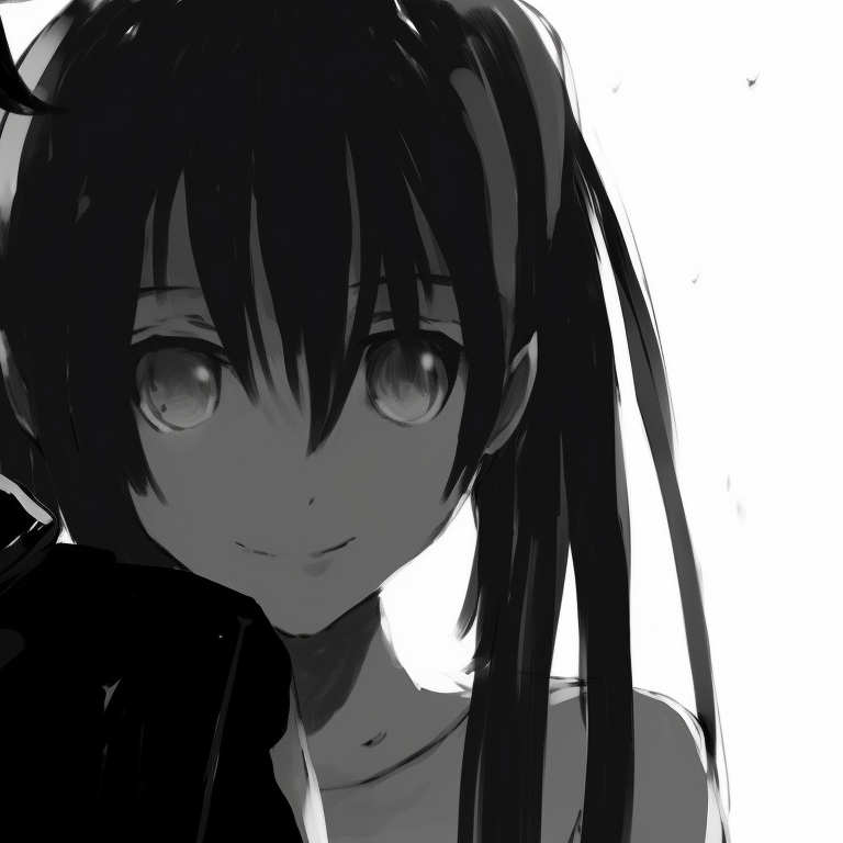 Close-up of two characters, varying levels of grayscale, showing intricate facial expressions. black and white matching pfp ideas pfp for discord.