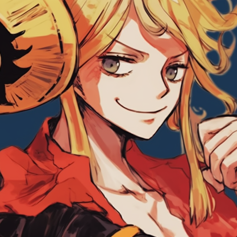 Two characters in dynamic fighting stances, vivid colors, and action lines. one piece matching pfp inspiration pfp for discord.