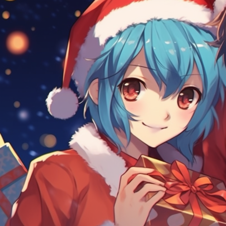 Two characters sharing a tender gaze, warm color palette, situated in a dim room lit only by a singular Christmas candle. iconic matching christmas art pfp pfp for discord.