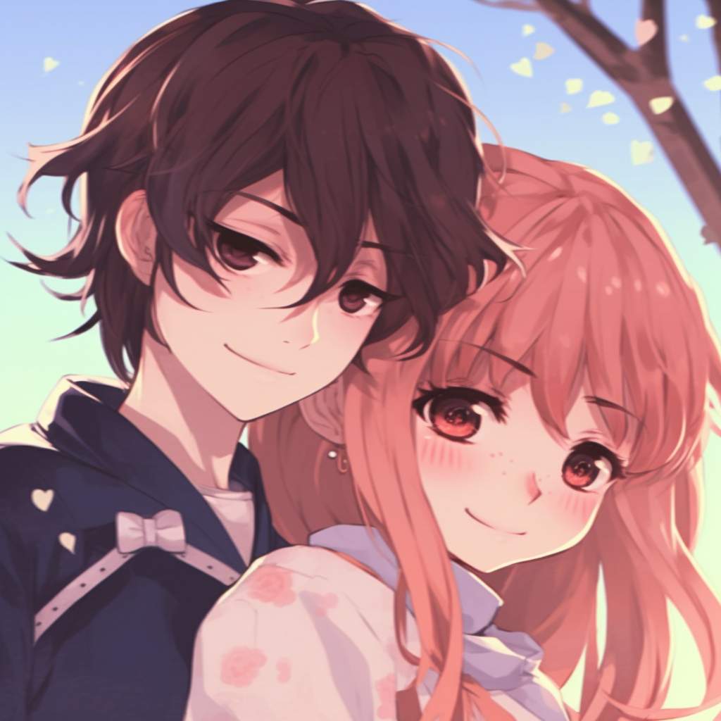 Symmetrical Anime girls in traditional Kimono, detailed patterns and pastel colors. anime matching pfp for girlsHD, free download