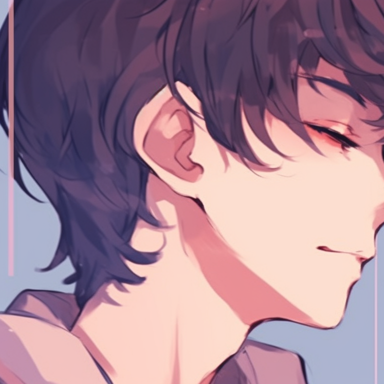 Two characters gazing at the stars, soft lines and bright celestial details cute couple matching aesthetics pfp pfp for discord.