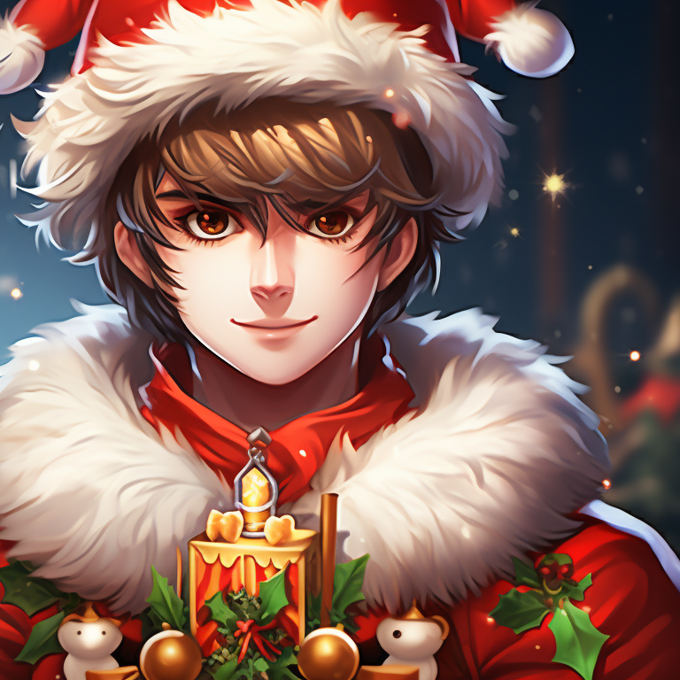 Two characters under a mistletoe, soft lighting and romantic setting. unique matching christmas tiktok pfp pfp for discord.