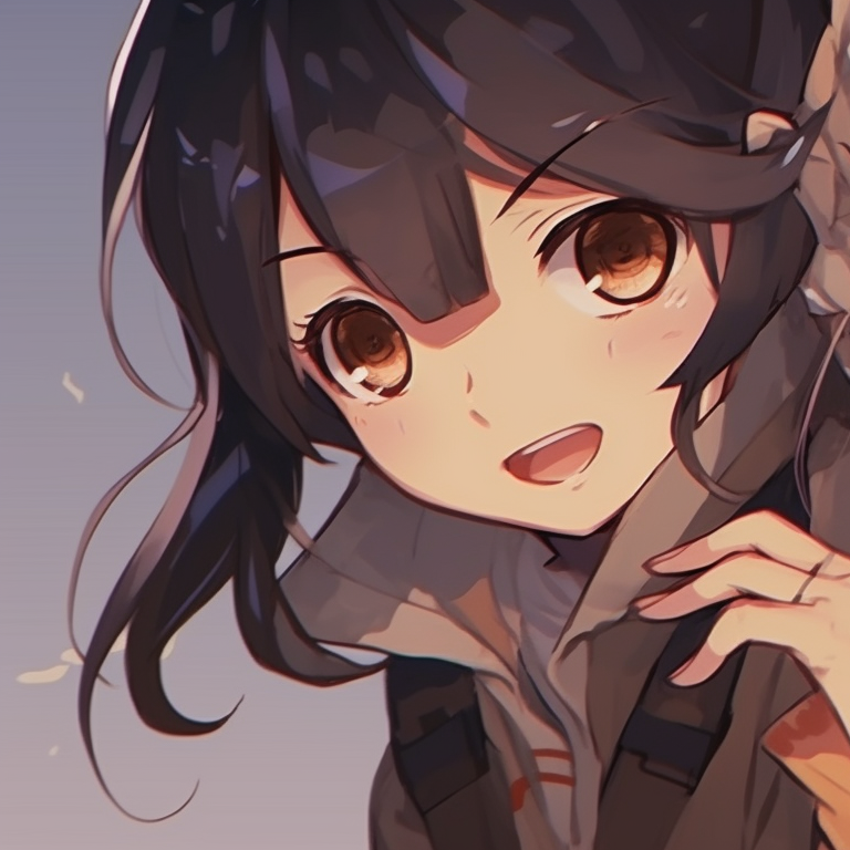 Two characters under a starlit sky, intricate background details, casually leaning on each other. matching pfp anime for bffs pfp for discord.