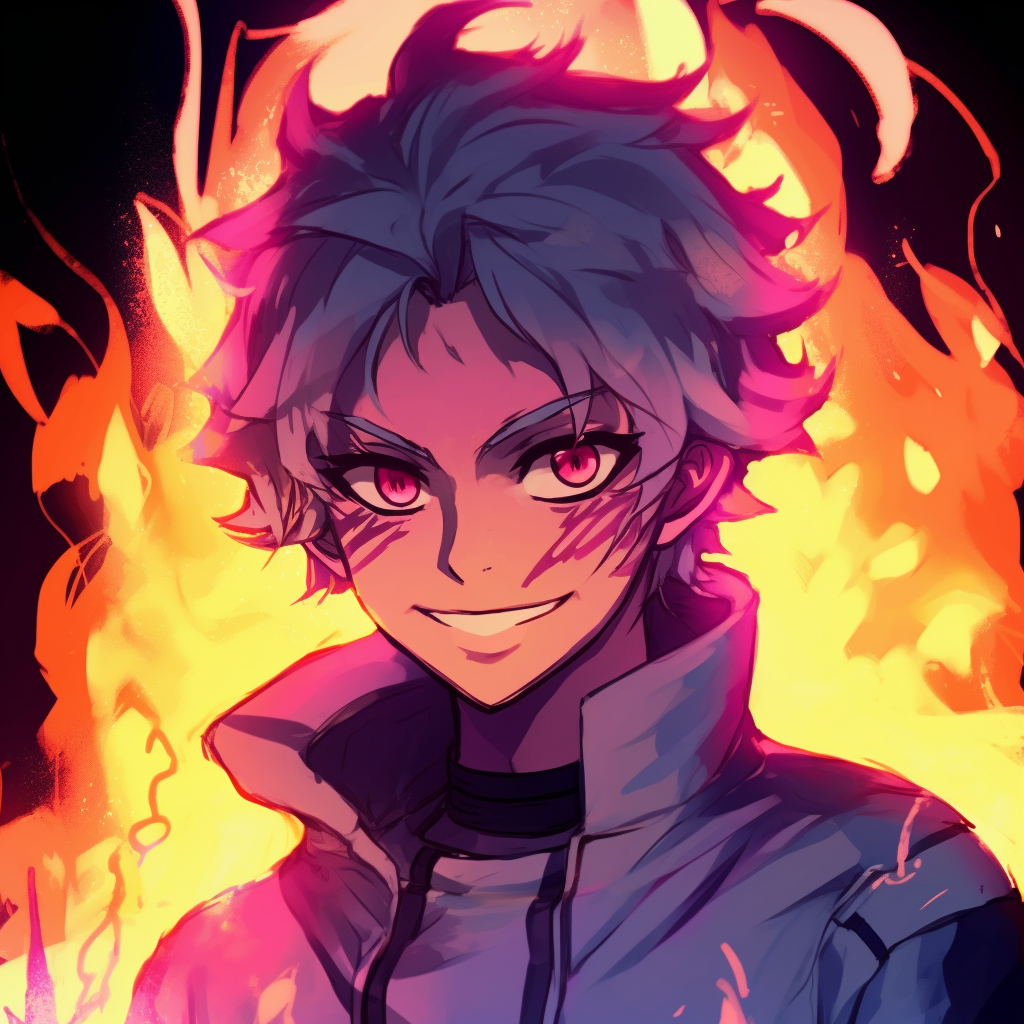 Close-up of Tanjiro's determined eye, emphasized with a bright glow top-tier glowing anime pfp selection