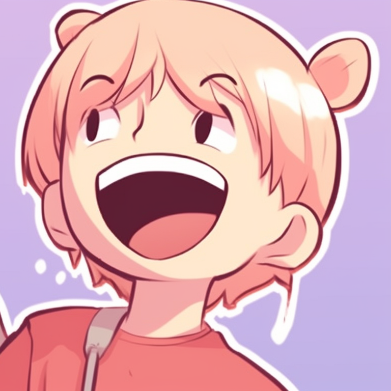 Two identical anime characters, drawn in chibi art style, both laughing with teary-eyed amusement. funny memes pfp for matching pfp for discord.