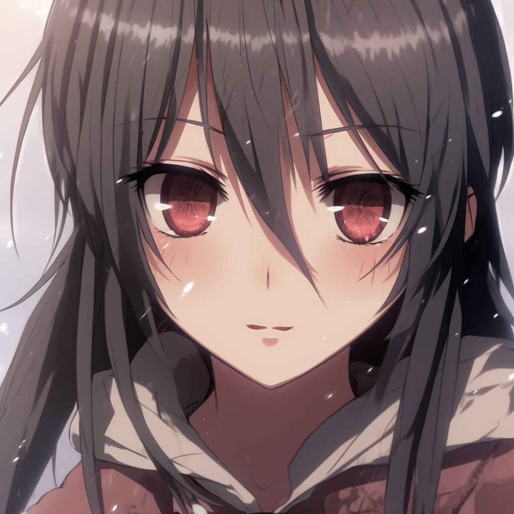 Mikasa Ackerman with a determined gaze, sharp lines, and striking eye details. top female anime pfp pfp for discord.