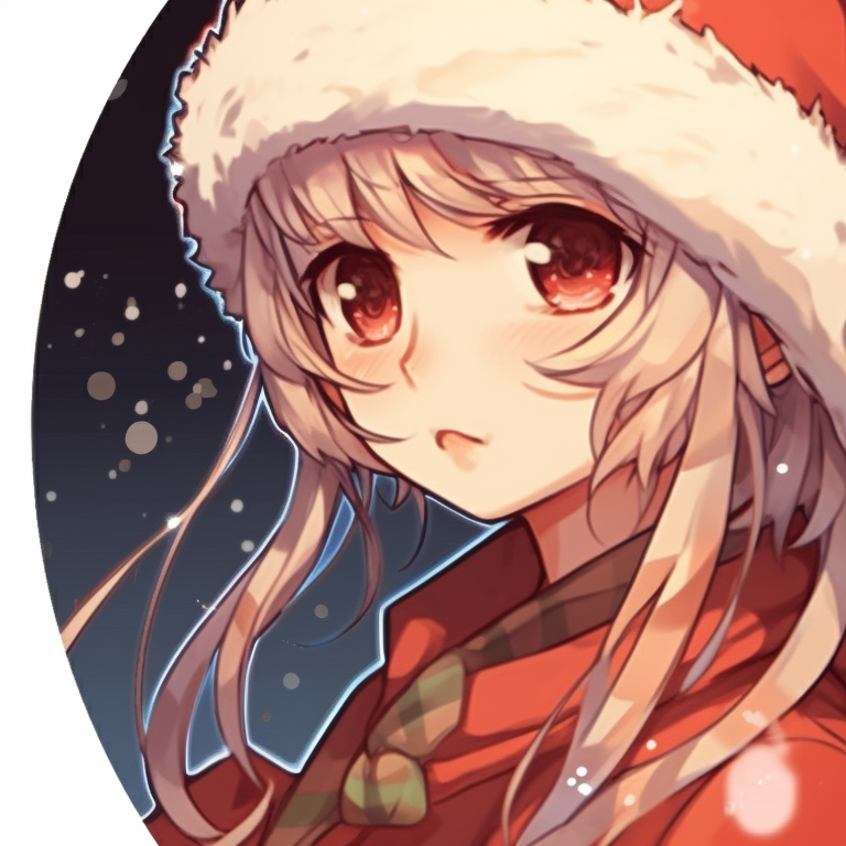Two characters whispering with a Christmas tree in the background, displaying soft lighting and warm holiday colors. fascinating matching cute aesthetic christmas pfp options pfp for discord.