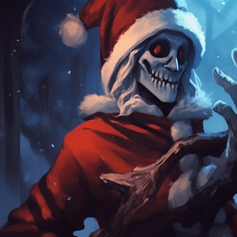 A pair of wights wandering in a snowscape, marked by muted, winter-blues. matching scary christmas pfp supernatural creatures pfp for discord.