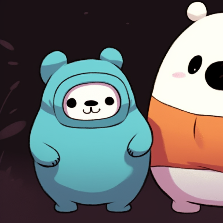Two characters back-to-back, harsh shadows and intense expressions. we bare bears halloween pfp gallery pfp for discord.