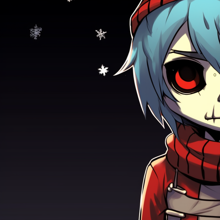 Two punk characters under a graffiti Christmas tree, distinct grunge-inspired lines and textures, holding each other's hand. grunge trend matching christmas pfp punk pfp for discord.