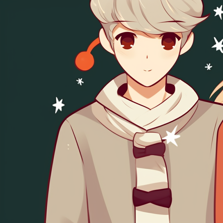 Close-up of two characters, sharp detailing, clearly visible Christmas accents. gifs for matching christmas pfp in preppy style pfp for discord.