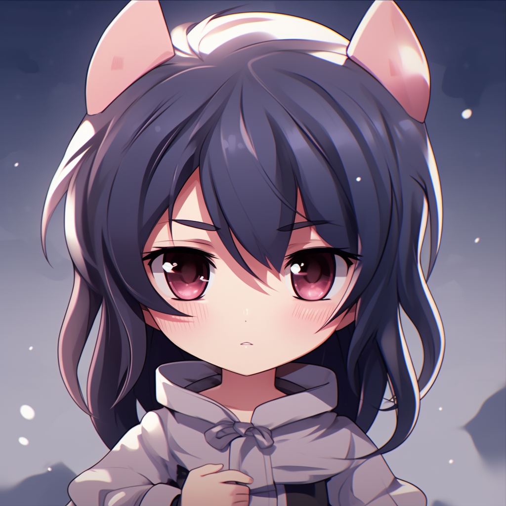 Sasuke Uchiha drawn in chibi style, with exaggerated large eyes and small body. character-based cute pfp anime