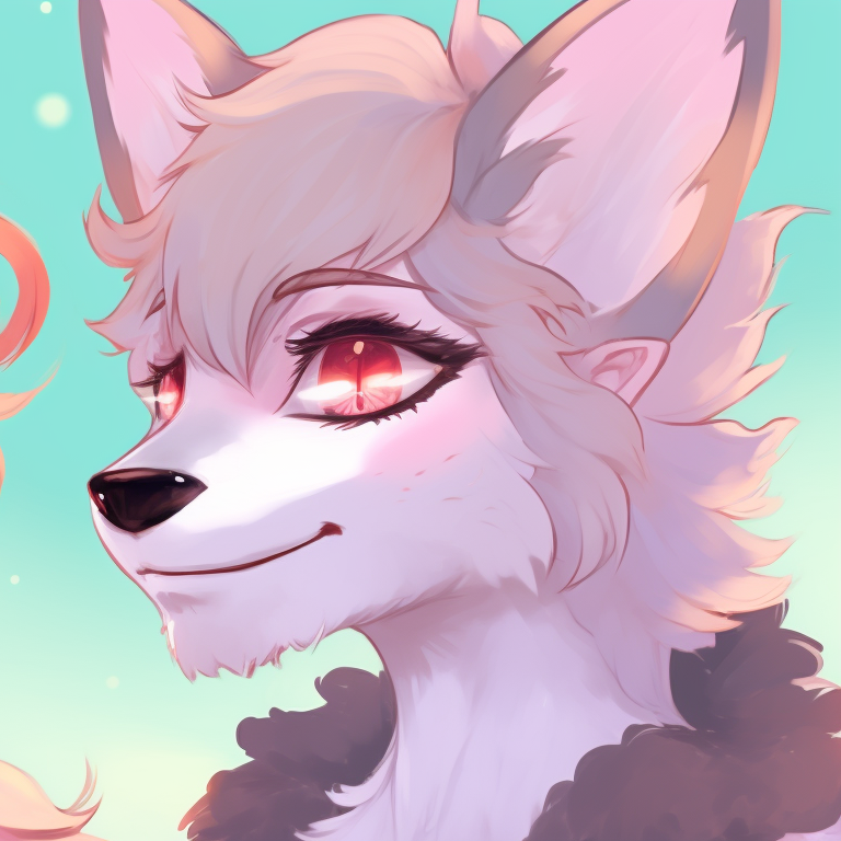 Two characters in a face-off, sharp lines, contrasting colors, and intense expressions. character based furry matching pfp pfp for discord.