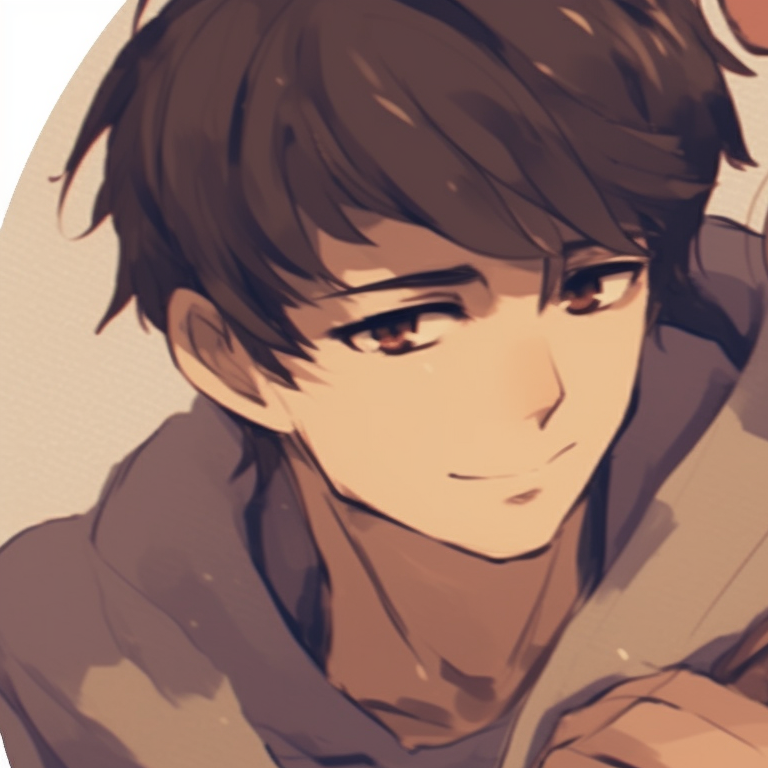 Two characters connected by a red string of fate, subtle colors and strong emotions portrayed. adorable cute matching pfp for your better half pfp for discord.