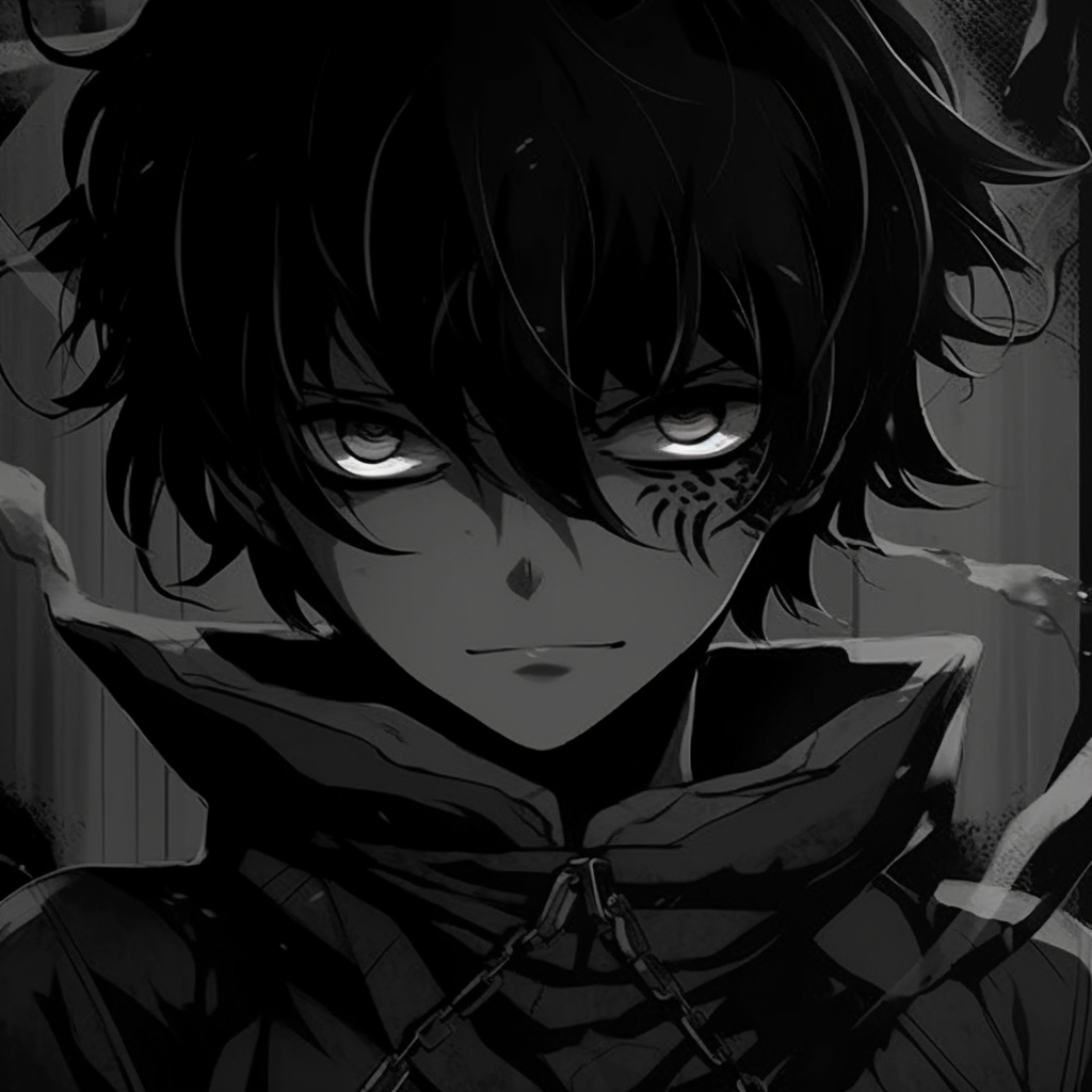 A darkened character portrait with intentionally concealed features. mysterious black anime pfpHD, free download