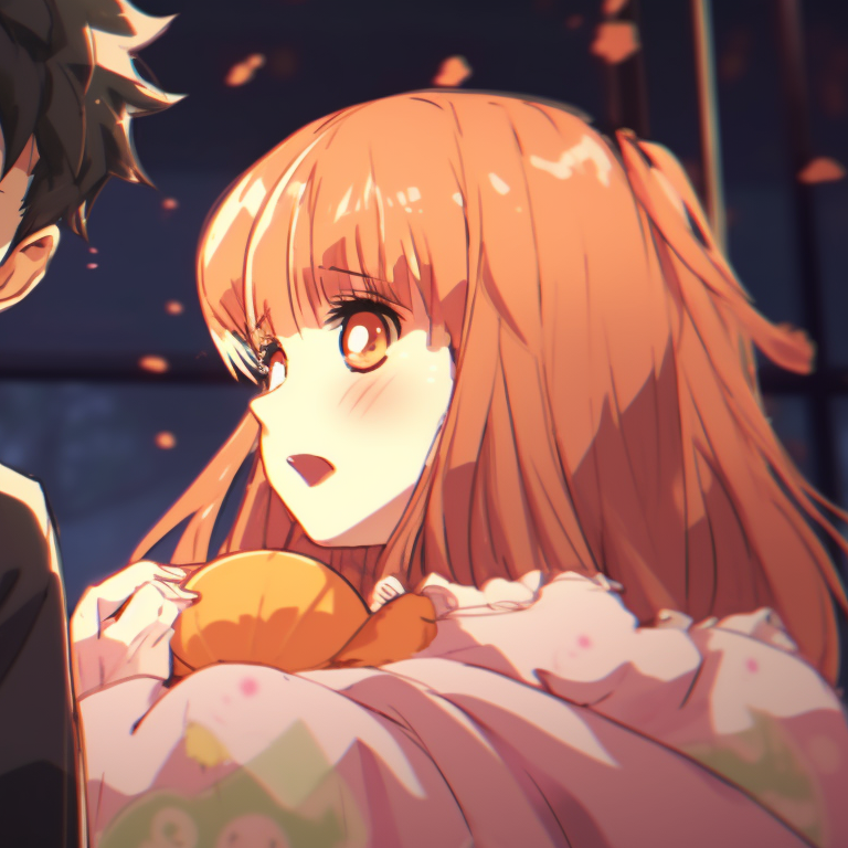 Two characters with contrasting facial expressions, cobweb details and Halloween-inspired outfits. halloween theme pfp characters from a silent voice pfp for discord.