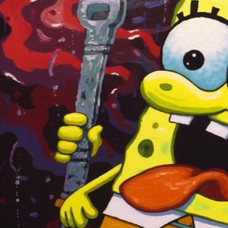 Close-up of Spongebob and Squidward's faces, contrasting colors, spotlight on their unique features. spongebob and squidward matching profile picture pfp for discord.