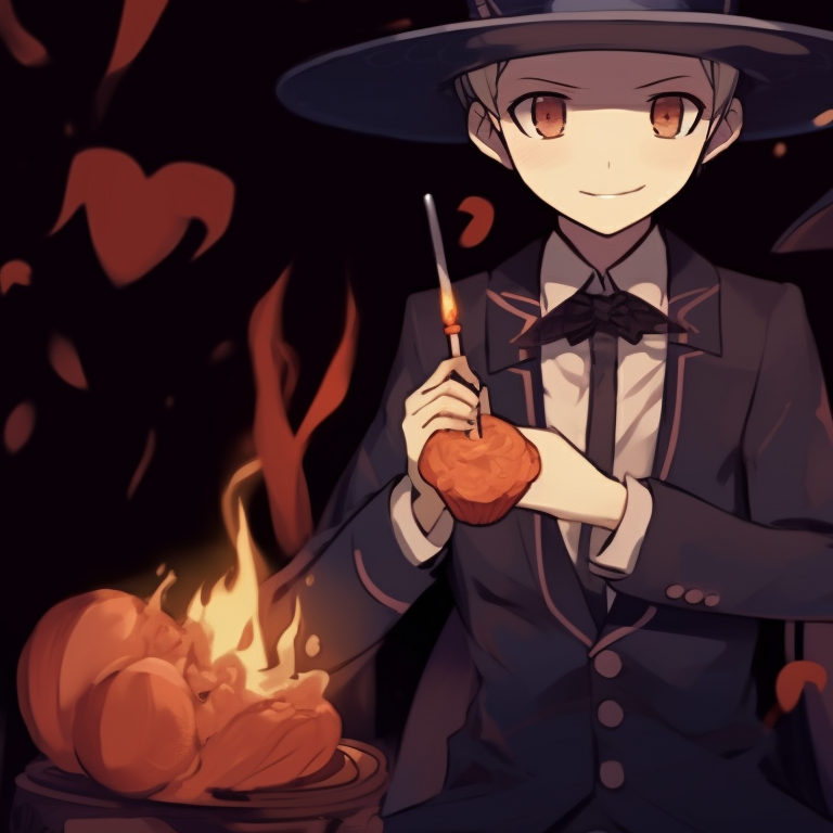 Two characters in haunting masks, poised for battle, surrounded by an eerie forest spy x family halloween themed pfp collection pfp for discord.