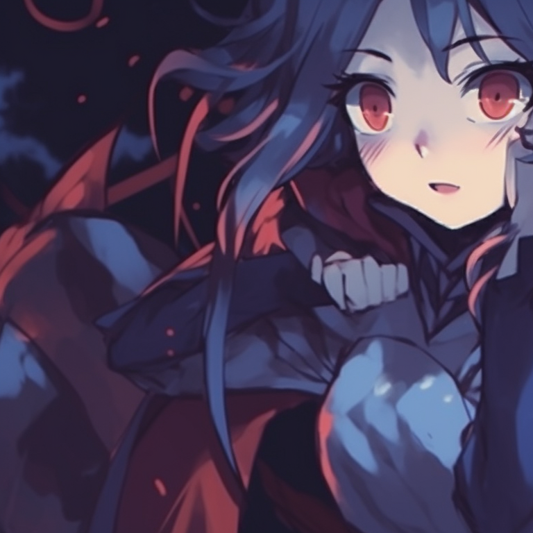 Three characters, each holding a carved pumpkin, their faces reflecting the pumpkin's glow. halloween pfp trio pfp for discord.